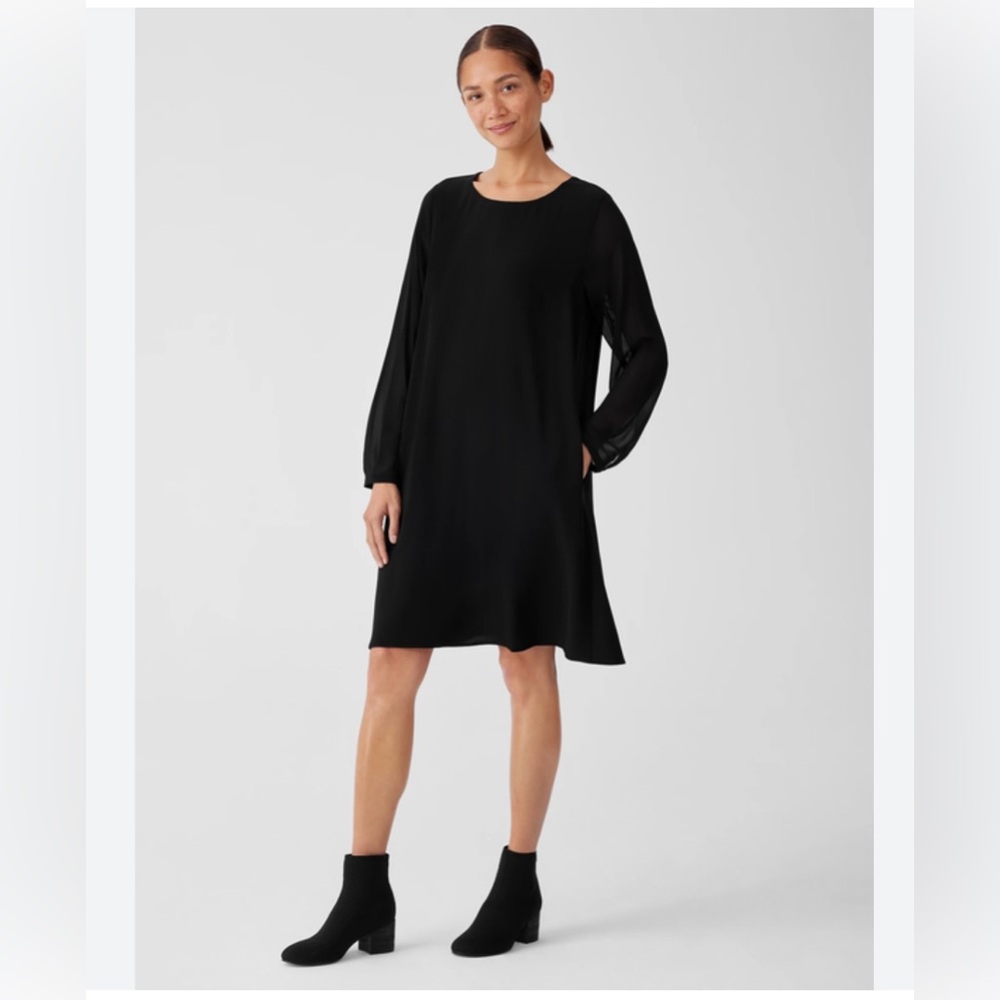 NWT  MIA ROSE Elegant Black Sheer  Long Sleeve Dress…..51G